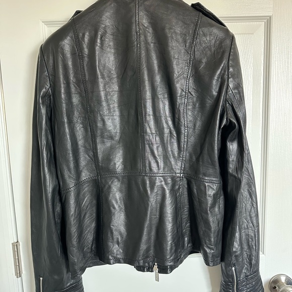 Tory Burch Black Leather Jacket size 12 - Picture 2 of 13